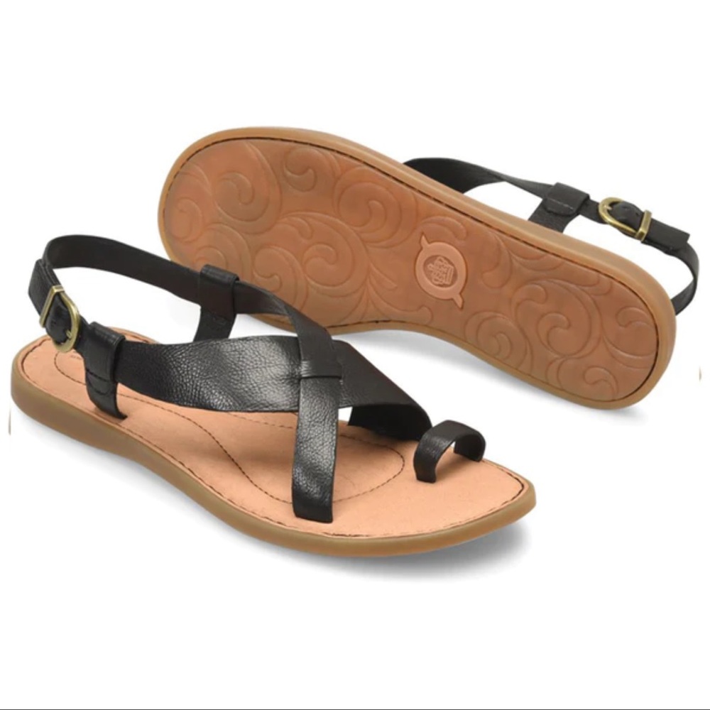 BORN WOMEN'S INYA LEATHER SANDAL - BLACK